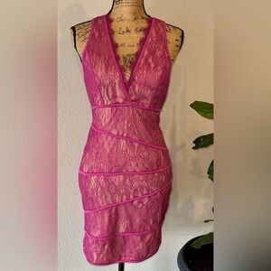 Vintage Arden B Pink Lace Sleeveless Dress